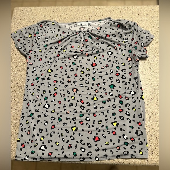 Liz Claiborne Medium Animal Print Top Gray - Picture 1 of 5